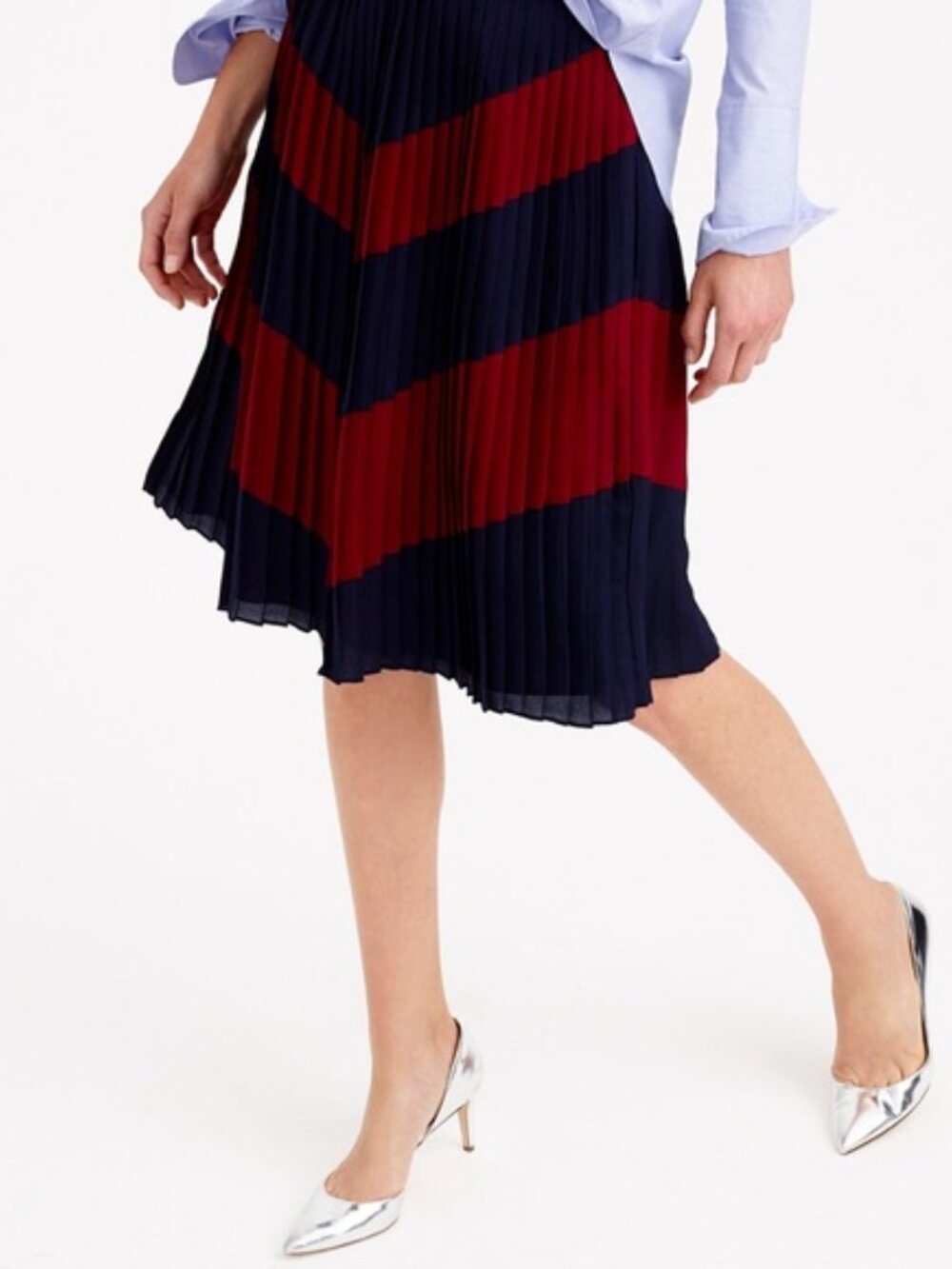 J. Crew Two-Toned Chevron Pleated Skirt size 4